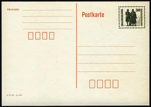 P 107I Monument Goethe Schiller 30 Pf, DV: supérieur, frais de port