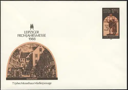 U 8 Leipzig Salon du printemps et du passage des Madeles 1988 1,20 M, frais de port