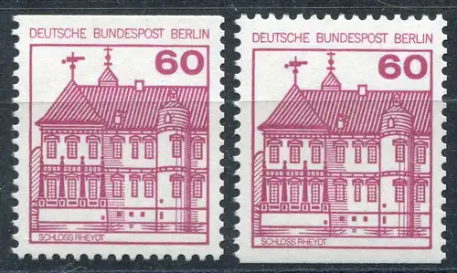 611 BuS 60 Pf rot, alte Fluoreszenz, C/D-Werte **