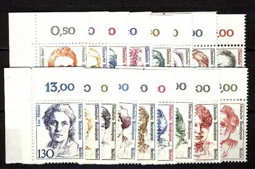 770ff Femmes 17 valeurs, coins en haut à gauche, ensemble ** post-fraîchissement