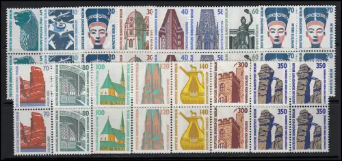 793ff SWK Berlin 15 Werte komplett, Viererblöcke, Satz postfrisch **