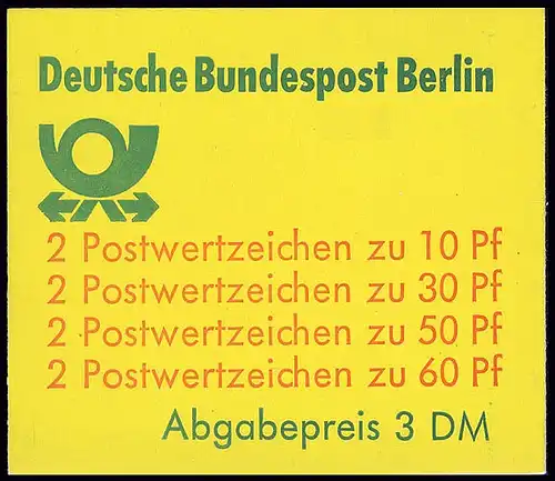 12a MH BuS (rote 60er) gestempelt mit Ersttaggsstempel Berlin 1.11.80