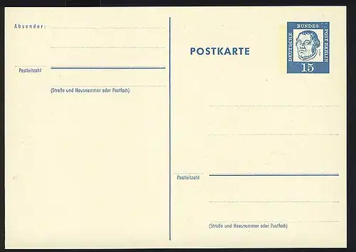 P 62 - Luther 15 Pf blau, **