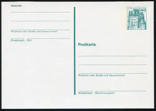 P 104 - BuS 40 Pf avec lignes-barres, frais de port **