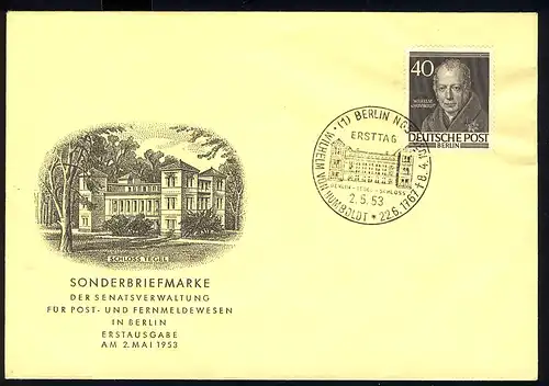 100 Männer Berlins 40 Pf. Wilhelm von Humboldt - amtlicher FDC