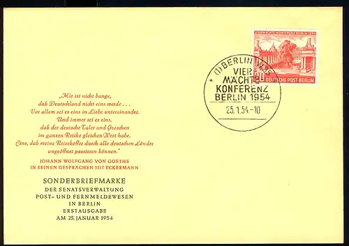 116 Viermächte-Konferenz 1954 - amtlicher FDC