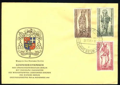 132-134 Evêque de Berlin et reconstruction des églises détruites 1955 - FDC officiel