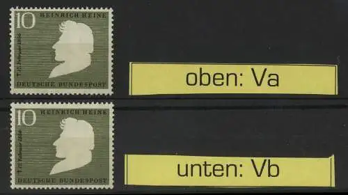 229 Heine - je eine Marke mit Wasserzeichen Va + Vb postfrisch **