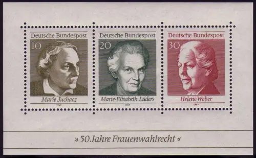 Bloc 5 Droit de vote des femmes 1969 - sans trou de décantation en bas à droite, **