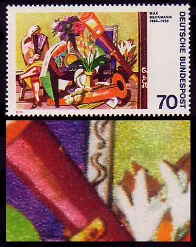 822 Beckmann: tache rose dans la chaise à droite, champ 17, **