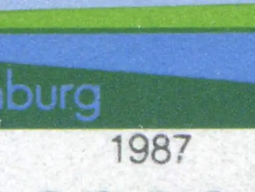 1322I Europe 80 Pf avec PLF I cassé 7 à l'année 1987, case 3 **