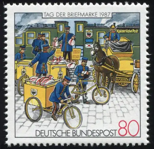 1337I Tag der Briefmarke mit Plattenfehler I Strich auf dem Geländer, Feld 17 **