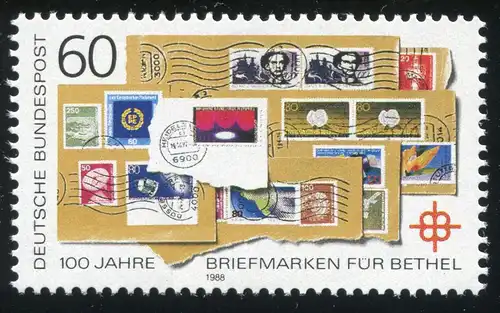 1395I Bethel mit PLF I gebrochener Querbalken des T in BUNDESPOST, Feld 6, **