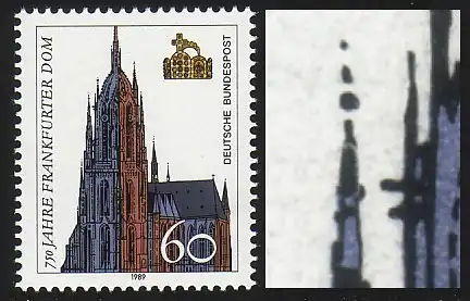 1434 Frankfurter Dom mit PLF gebrochene Spitze im linken Seitenturm, Feld 1, **