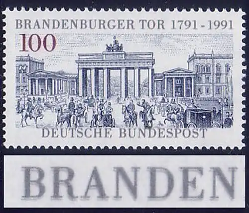 1492DD Brandenburger Tor - double impression couleur gris foncé (inscriptions), **