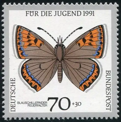 1515 Jugend 70 Pf mit PLF Punkt im rechtem Flügel, Feld 17, **