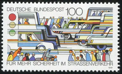 1554 Straßenverkehr mit PLF kleiner Keil an der 1 der 100, **