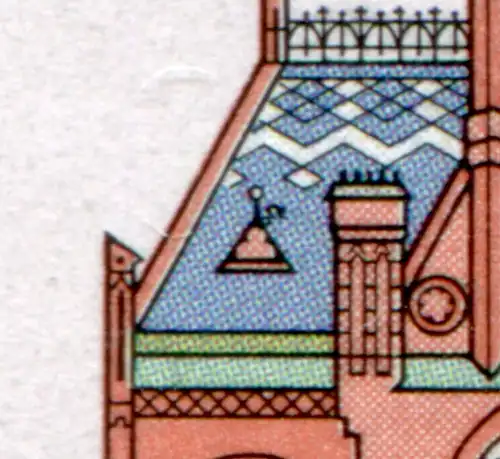 1565II Wofa 70 Pf mit MICHEL-PLF II - Haken rechts am Erker, Feld 7, **