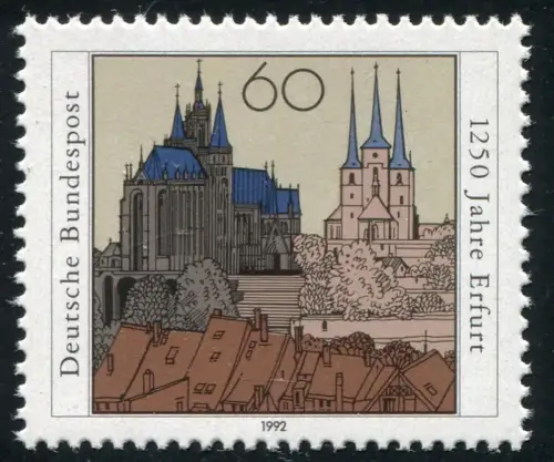 1611 Erfurt mit PLF gebrochene Linie links von 1992, Feld 6, **