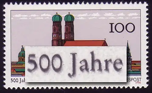 1731DD München mit Doppeldruck der Farbe Schwarz, postfrisch **