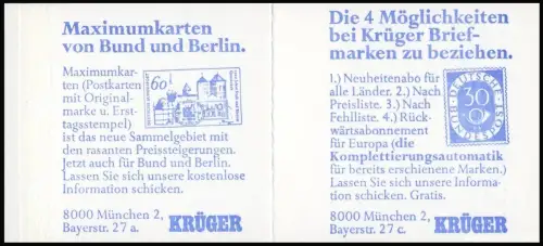 22Ig MH BuS 1980 Buchdruck Variante a - postfrisch