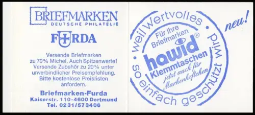 22Ixa MH BuS 1980 Buchdruck - mit Zählbalken, postfrisch **