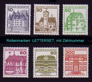 913 ff BuS Letterset 6 Werte, Satz mit Nummer, **