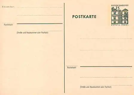 P 82 Bauwerke I 15 Pf Postkarte oben ** wie verausgabt
