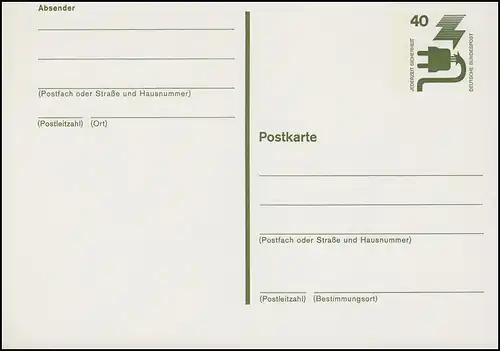 P 117 Unfall 40 Pf mit Leitvermerke **