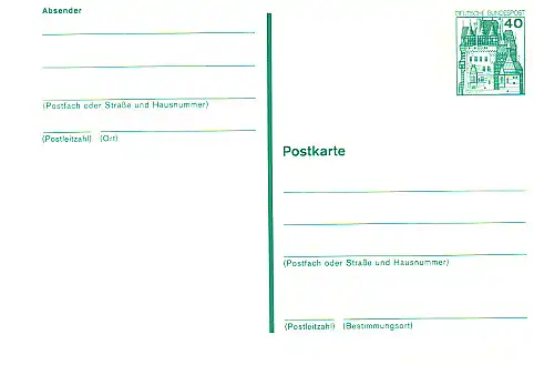 P 121 BuS 40 Pf Strichlinien, mit Leitvermerke ** wie verausgabt