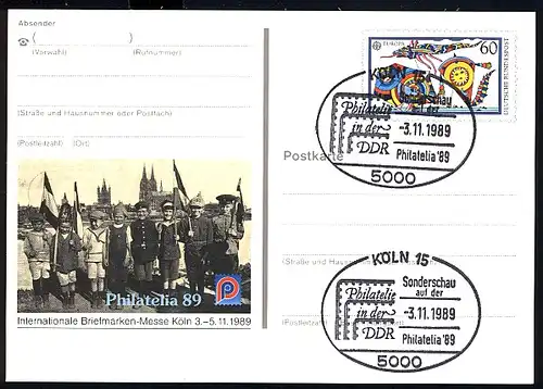 PSo 19 PHILATELIA Cologne 1989, SSt Philatelie en RDA