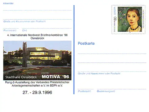 PSo 43 Briefmarkenbörse Osnabrück 1996, ** wie verausgabt