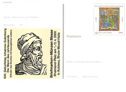 PSo 66 KOBLENZ & Johannes Gutenberg, frais et frais **