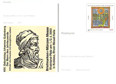 PSo 66 Messe KOBLENZ Johannes Gutenberg 2000, postfrisch wie verausgabt **