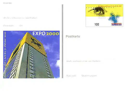 PSo 69 Exposition universelle EXPO Hanovre/ POSTBOX 2000, frais et frais **