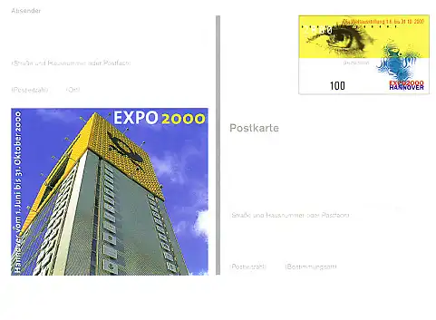 PSo 69 Weltausstellung EXPO Hannover POSTBOX 2000, postfrisch wie verausgabt **