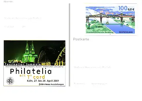 PSo 76 Philatelia Cologne et Cologne Dom 2001, frais et frais **