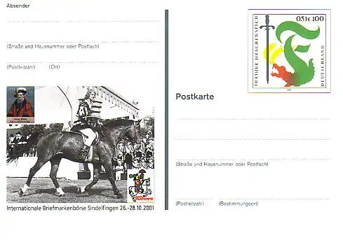 PSo 78 Briefmarkenbörse Sindelfingen Kuchenritt 2001, postfrisch wie verausgabt