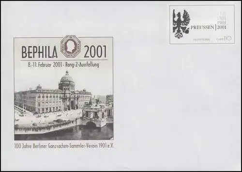 USo 23 BEPHILA Berlin - 300 ans Prusse 2001, frais de port