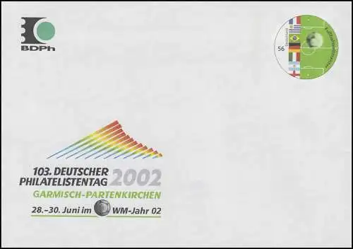 USo 37Y Philatelistentag 2002 und Fußballweltmeister, postfrisch