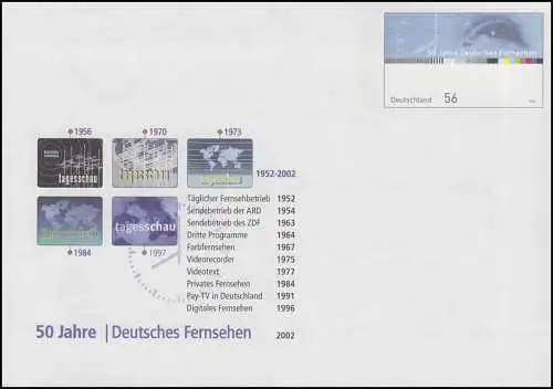 USo 44 Fernsehen und 50 Jahre Tagesschau 2002, postfrisch