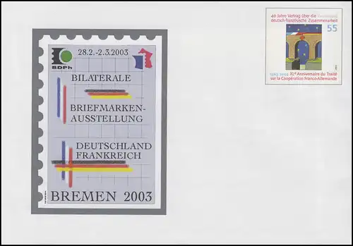 USo 52 BREMEN 2003 und Ausstellung Frankreich-Deutschland, postfrisch