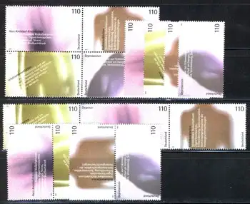 2200-2203 Block 54 Für die Gesundheit 2001, 5 ZD + 4 Ezm, Zusammendruck-Set **