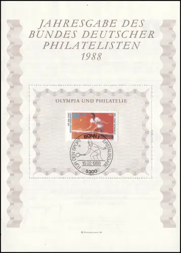 BDPh-Jahresgabe 1988 Sporthilfe Tennis