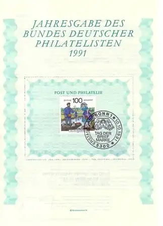 BDPh-Jahresgabe 1991 Tag der Briefmarke Briefträger