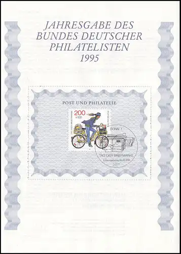 Année 1995 de BDPh Jour du timbre Post-addresseur