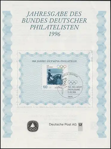 BDPh-Jahresgabe 1996 - Olympische Spiele J. Neckermann