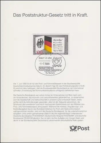 1421 EB 1/1989 Loi sur la structure des postes - Type II: SANS le mot d'ordre du ministre fédéral