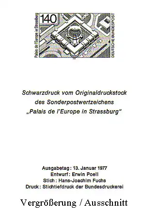 Schwarzdruck aus JB 1976 Europarat Palais de I'Europe