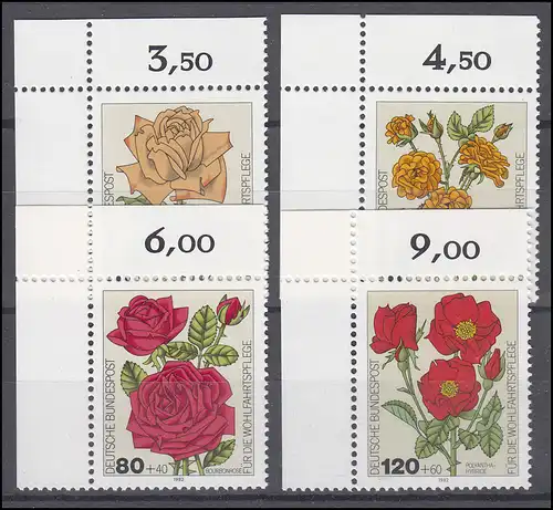 1150-1153 Wofa Roses de jardin 1982, coins en haut à gauche, ensemble **